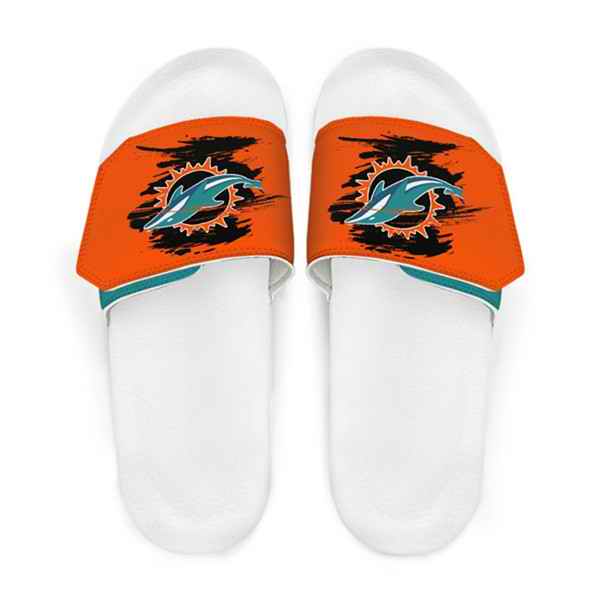 Women's Miami Dolphins Beach Adjustable Slides Non-Slip Slippers/Sandals/Shoes 006